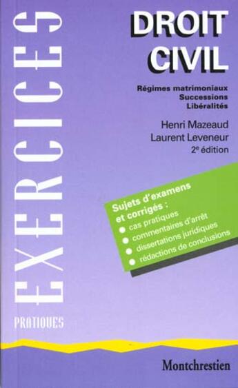 Couverture du livre « Regimes matrimoniaux. successions - 2eme edition - vol04 » de Leveneur L. M H. aux éditions Lgdj