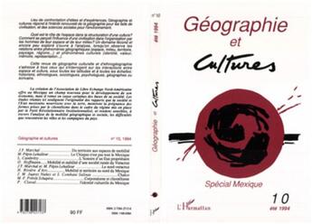 Couverture du livre « Géographie et cultures n°10 » de Catherine Fournet-Guerin aux éditions L'harmattan