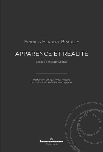 Couverture du livre « Apparence et realite - essai de metaphysique » de Bradley F H. aux éditions Hermann