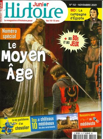 Couverture du livre « Histoire junior n 112 : special moyen age - novembre 2021 » de  aux éditions Histoire Junior