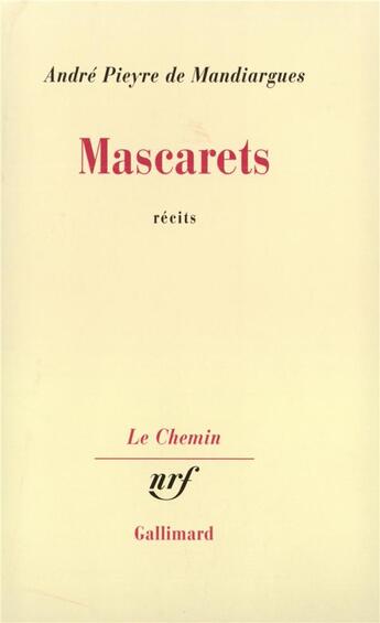 Couverture du livre « Mascarets » de Andre Pieyre De Mandiargues aux éditions Gallimard