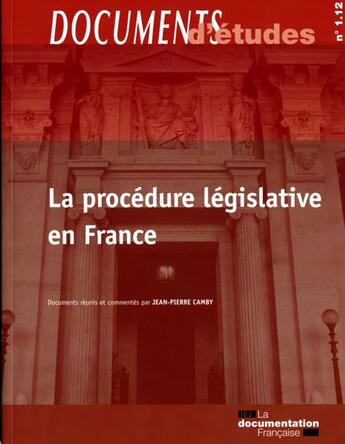 Couverture du livre « La procédure législative en France » de  aux éditions Documentation Francaise