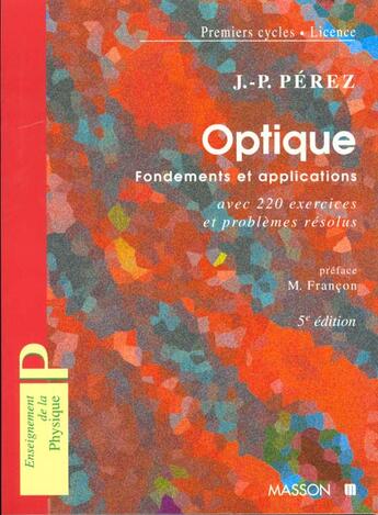 Couverture du livre « Optique Geometrique Et Ondulatoire » de Jose-Philippe Perez aux éditions Elsevier-masson