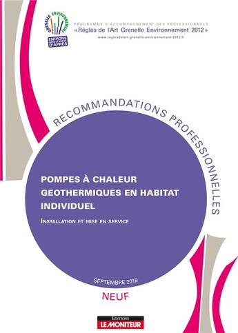 Couverture du livre « Pompes a chaleur geothermiques en habitat individuel - neuf - installation et mise en service » de  aux éditions Le Moniteur