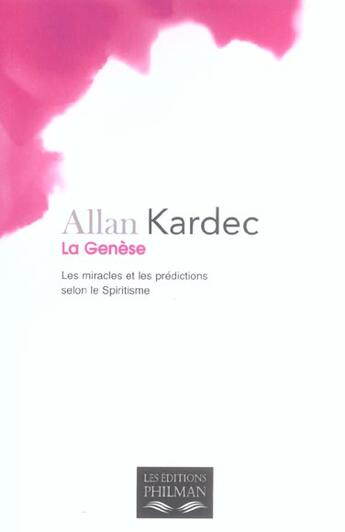 Couverture du livre « La genese » de Kardec aux éditions Philman