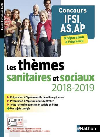 Couverture du livre « Les thèmes sanitaires et sociaux (édition 2018/2019) » de  aux éditions Nathan