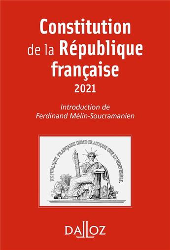 Couverture du livre « Constitution de la République française » de Ferdinand Mélin-Soucramanien aux éditions Dalloz