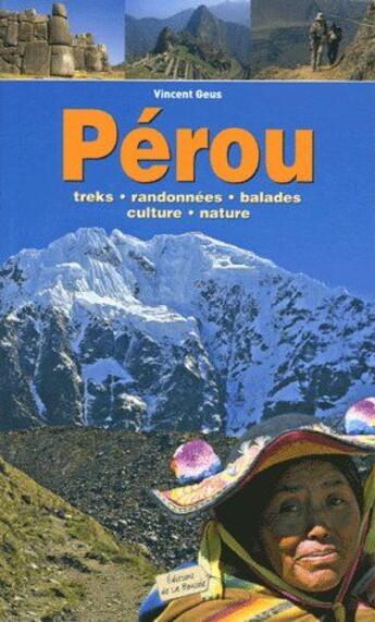 Couverture du livre « Perou - treks, randonnees, balades, culture, nature » de Vincent Geus aux éditions Glenat