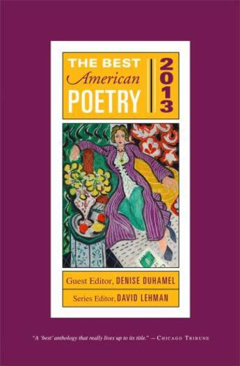 Couverture du livre « The Best American Poetry 2013 » de Lehman David aux éditions Scribner