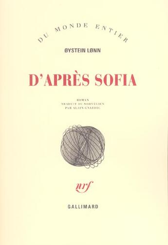 Couverture du livre « D'apres sofia » de Oystein Lonn aux éditions Gallimard