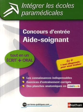 Couverture du livre « Concours aide-soignant ; épreuves écrites et orales (édition 2009) » de Annie Godrie aux éditions Nathan