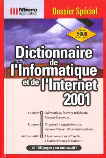 Couverture du livre « Dos ; Special Dictionnaire De L'Informatique Et De L'Internet » de Micro Application aux éditions Micro Application