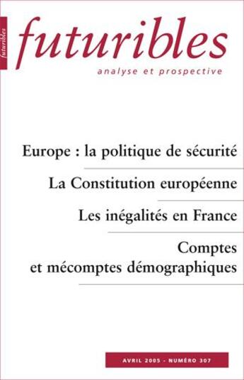 Couverture du livre « Europe : la politique de sécurité » de Schmeder/Toulemon aux éditions Futuribles