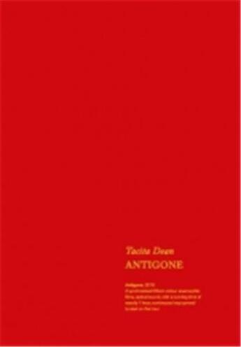 Couverture du livre « Tacita Dean : Antigone basel » de Anne Carson aux éditions Walther Konig