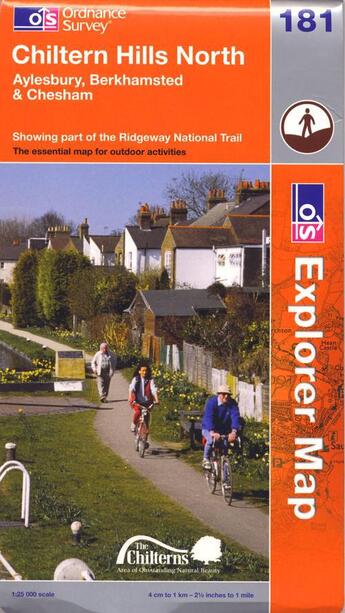 Couverture du livre « **chiltern hills north 1/25 000 » de  aux éditions Ordnance Survey