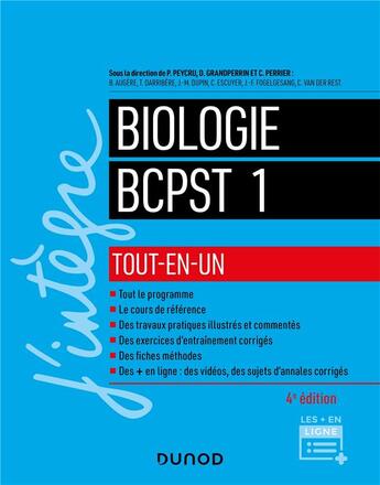 Couverture du livre « 4 - cours tout-en-un - biologie tout-en-un BCPST 1re année (4e édition) » de Pierre Peycru et Didier Grandperrin aux éditions Dunod