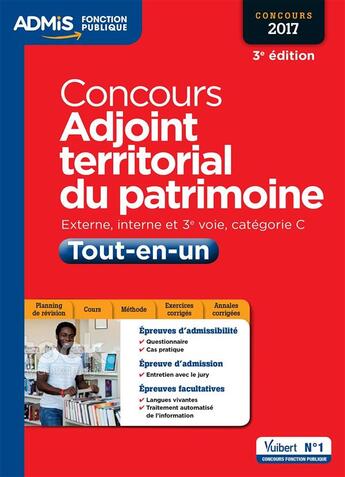 Couverture du livre « Concours adjoint territorial du patrimoine ; externe, interne et 3e voie, catégorie C ; tout-en-un (concours 2017) » de Jerome Brunet aux éditions Vuibert