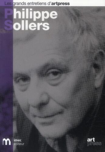 Couverture du livre « Phillippe Sollers » de Artpress aux éditions Imec