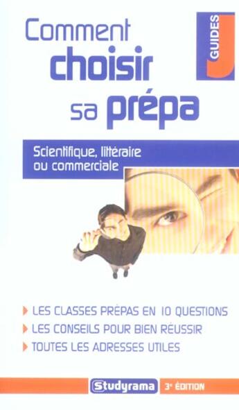 Couverture du livre « Comment choisir sa prepa ? (3e édition) » de Fosseux S. aux éditions Studyrama