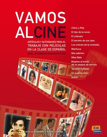 Couverture du livre « VAMOS AL CINE : espanol ; nivel intermedio/avanzado ; B1/C2 » de Cecilia Bembibre et Noemi Camara aux éditions Edinumen