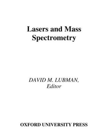 Couverture du livre « Lasers and Mass Spectrometry » de David M Lubman aux éditions Oxford University Press Usa