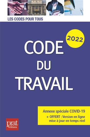 Couverture du livre « Code du travail (édition 2022) » de  aux éditions Prat Editions