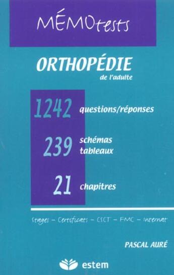 Couverture du livre « Orthopedie memotest » de Aure aux éditions Estem