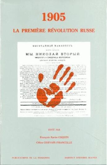 Couverture du livre « 1905 : La première révolution russe » de Francois-Xavier Coquin et Celine Gervais-Francelle aux éditions Sorbonne Universite Presses