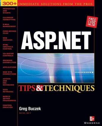 Couverture du livre « Asp.net tips & techniques » de Buczek Greg aux éditions Mcgraw-hill Education