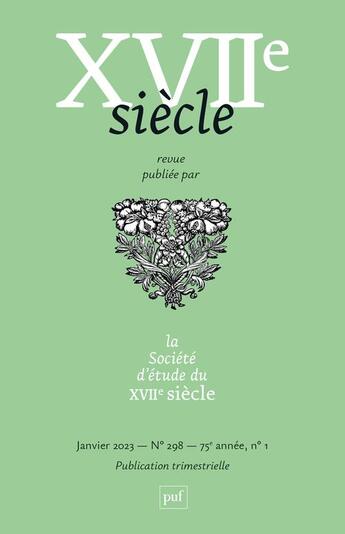 Couverture du livre « Xviie siecle 2023, n.298 » de  aux éditions Puf