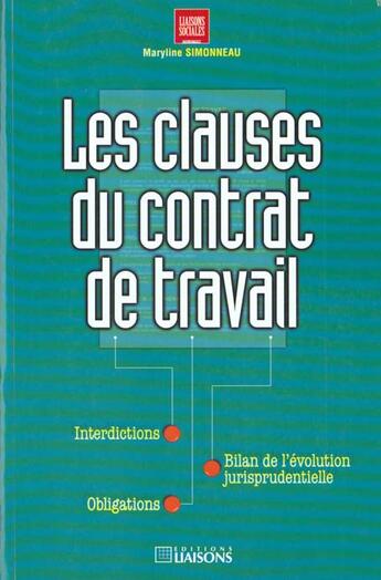 Couverture du livre « Clause du contrat travail » de Simonneau aux éditions Liaisons