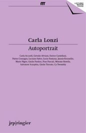 Couverture du livre « Autoportrait » de Carla Lonzi aux éditions Jrp / Ringier