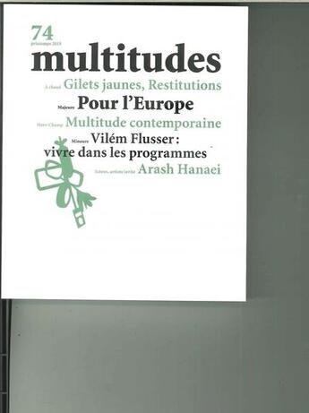 Couverture du livre « Multitudes n 74 pour l'europe - avril 2019 » de  aux éditions Revue Multitudes