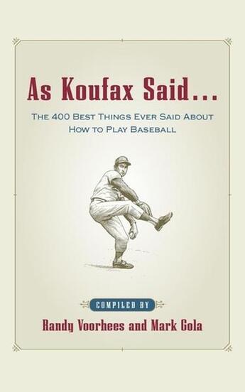 Couverture du livre « As koufax said... » de Voorhees Randy aux éditions Mcgraw-hill Education