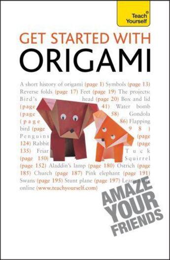 Couverture du livre « Get Started with Origami: Teach Yourself » de Harbin Robert aux éditions Hodder Education Digital