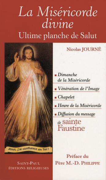 Couverture du livre « La miséricorde divine ; ultime planche de Salut » de Nicolas Journe aux éditions Saint Paul Editions