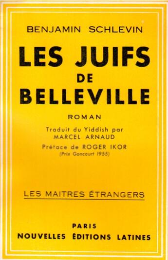 Couverture du livre « Les Juifs De Belleville » de Schlevin B. aux éditions Nel
