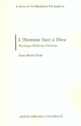 Couverture du livre « L'homme face a dieu » de Jean-Marie Paul aux éditions Pu D'artois