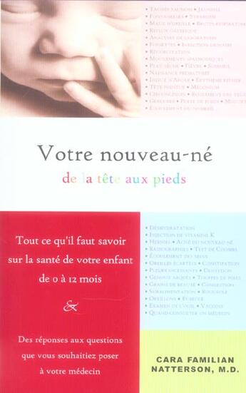 Couverture du livre « Votre nouveau-ne de la tete aux pieds » de Cara Natterson aux éditions Ada