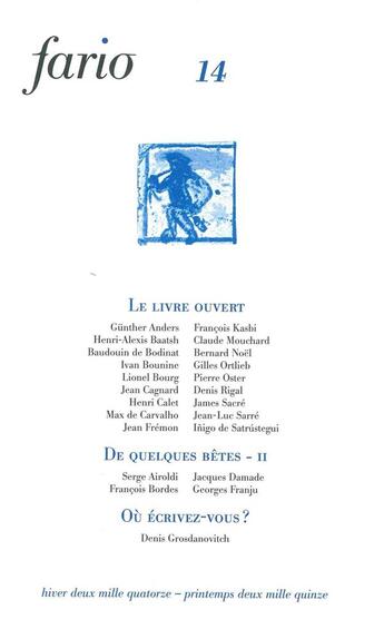 Couverture du livre « REVUE FARIO n.14 ; qu'avons-nous fait de la beauté ? » de  aux éditions Fario