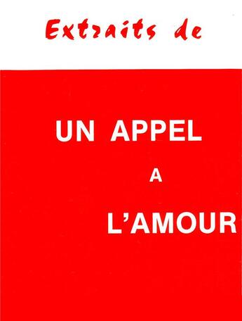 Couverture du livre « Extraits de un appel a l amour » de Josefa Menendez aux éditions Oeuvres Du Sacre Coeur