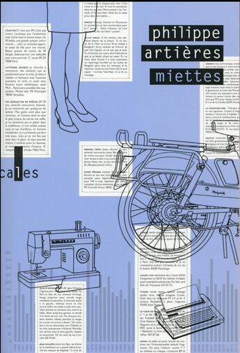 Couverture du livre « Miettes » de Philippe Artieres aux éditions Gallimard