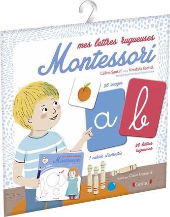 Couverture du livre « Mes lettres rugueuses montessori » de Celine Santini aux éditions Grund