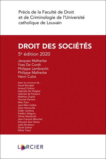 Couverture du livre « Droit des sociétés (édition 2019) » de  aux éditions Larcier