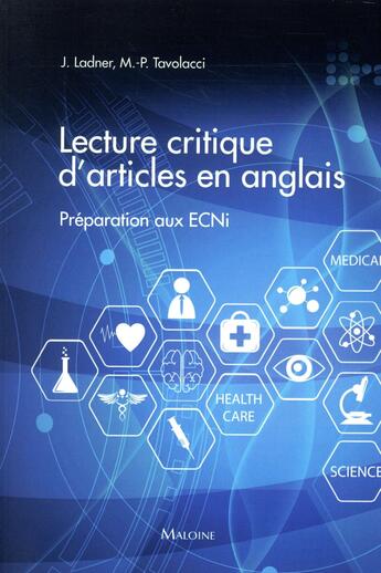 Couverture du livre « Lecture critique d'articles en anglais » de Marie-Pierre Tavolacci et Joel Ladner aux éditions Maloine