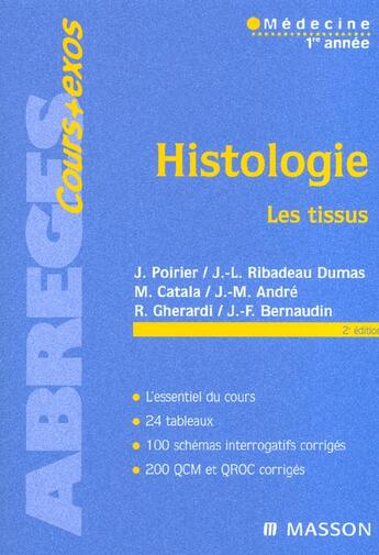 Couverture du livre « Histologie Les Tissus 7ed » de Poirier/Ribadeau Dum aux éditions Elsevier-masson