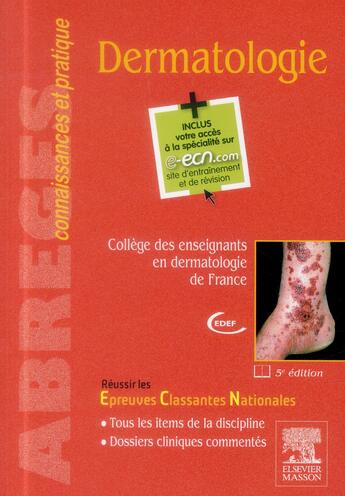 Couverture du livre « Dermatologie (5e édition) » de  aux éditions Elsevier-masson