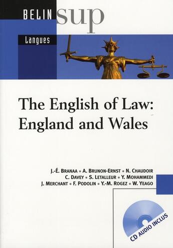 Couverture du livre « The english of law : england and wales » de Branaa/Mohammedi aux éditions Belin Education