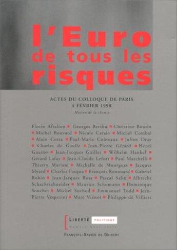 Couverture du livre « L'euro de tous les risques » de  aux éditions Francois-xavier De Guibert