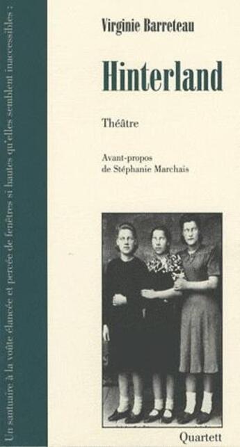 Couverture du livre « Hinterland » de Barreteau Virginie aux éditions Quartett